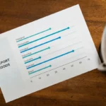 Laporan ekspor global di atas meja dengan bola dunia, menggambarkan akuntansi internasional